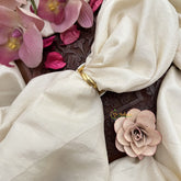 Vriksham Antique Floral Jadau Kundan Finger Ring-Red Green & White-Pearl-J3419